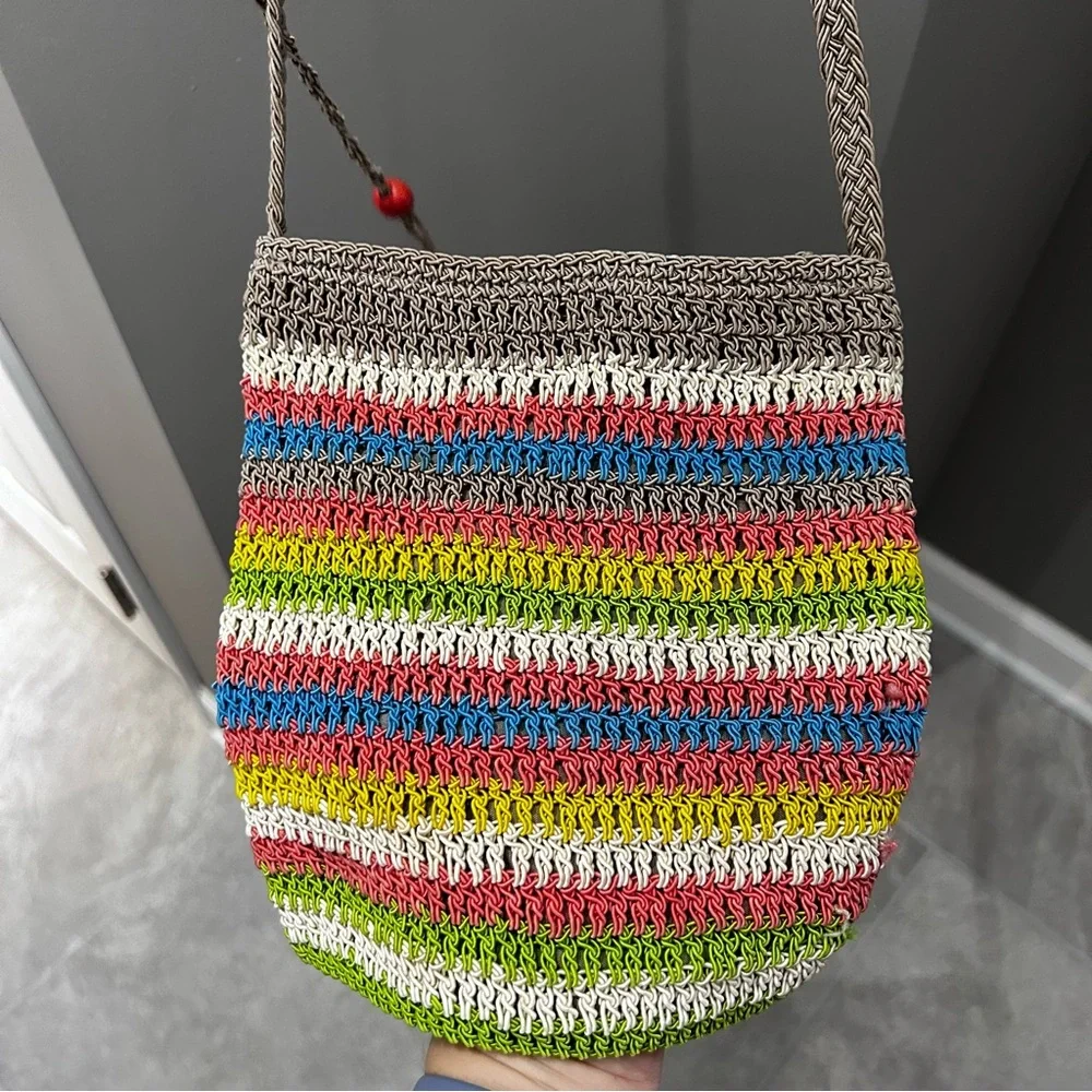 Crochet Style Colorful Crossbody Bag